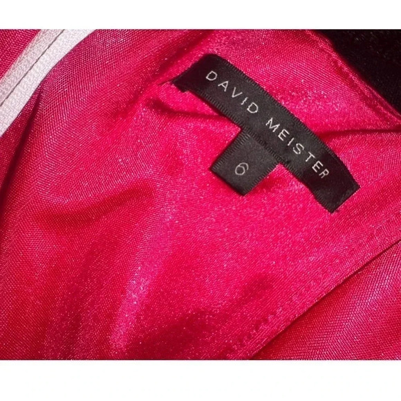 David Meister Women Pink Off The Shoulder Back Zipper Midi Dress‎ Size 6 - Picture 4 of 5
